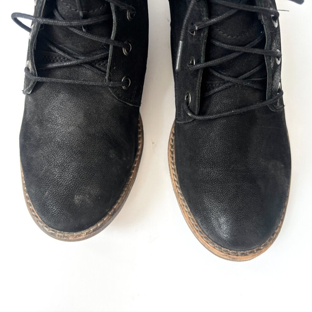 Diba Eli Genuine Black Suede Leather Combat Ankle Booties - sz 8 - Picture 9 of 12